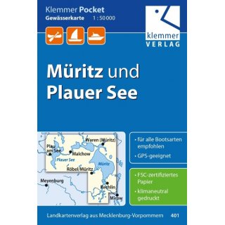 401 Gewsserkarte Mritz und Plauer See 1:50.000