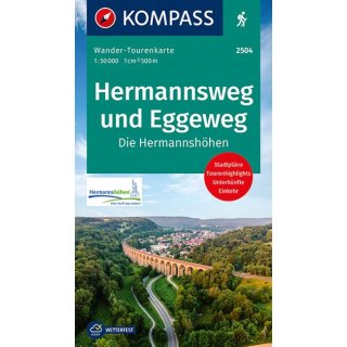 WTK 2504 Hermannsweg und Eggeweg, Die Hermannshhen (Leporello) 1:50.000
