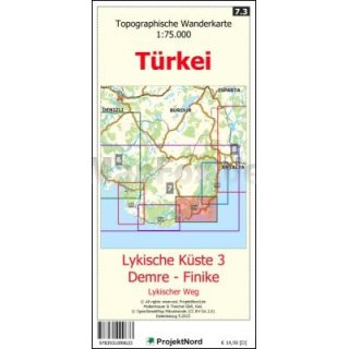 Lykische Kste 3 - Demre - Finike - Lykischer Weg - Topographische Wanderkarte 1:75.000 Trkei (Blatt 7.3)
