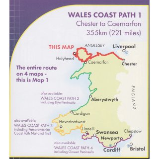 Wales Coast Path 1 - Chester to Caernarfon 1:40.000