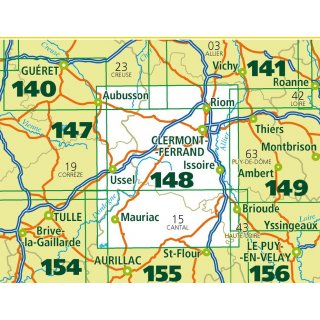 148 Clermont-Ferrand / Salers 1:100.000