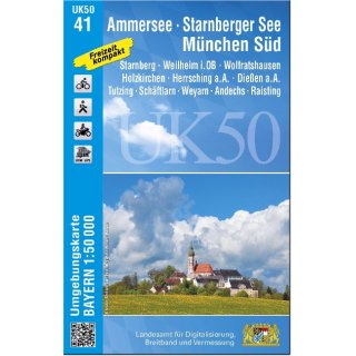 UK 50-41   Ammersee-Starnberger See- Mnchen-Sd 1:50.000