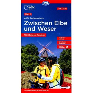 06 ADFC-Radtourenkarte 6 Zwischen Elbe und Weser