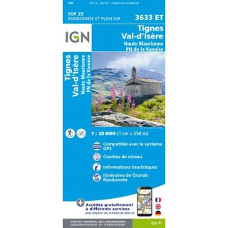 3633 ET Tignes, Val dIsre, Haute Maurienne  1:25.000