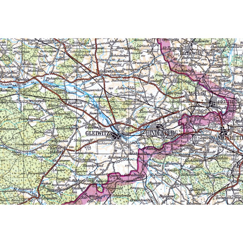 Karte von Oberschlesien 1:300.000 - LandkartenSchropp.de Online Shop