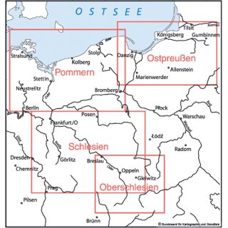 Karte von Ostpreuen 1:300.000 (gefaltet)
