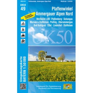 UK 50-49   Pfaffenwinkel - Ammergauer Alpen, nrdl. Teil 1:50.000
