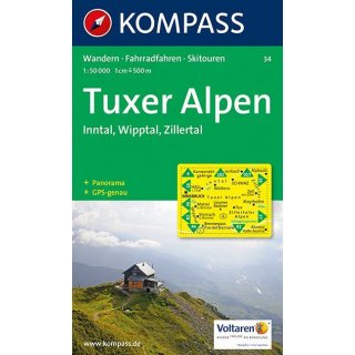 WK   34 Tuxer Alpen/Inntal/Wipptal/Zillertal 1:50.000