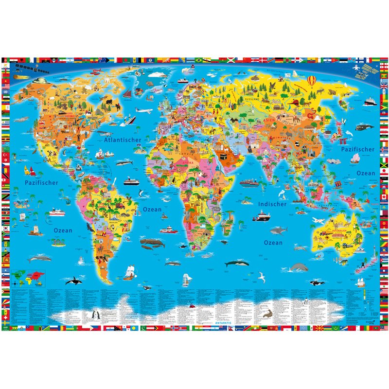 - Kinder) (für Illustrierte Shop Weltkarte LandkartenSchropp.de Online politische