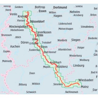 Rhein-Radweg 3 (Mittelrheintal, Von Mainz nach Duisburg) 1:75.000